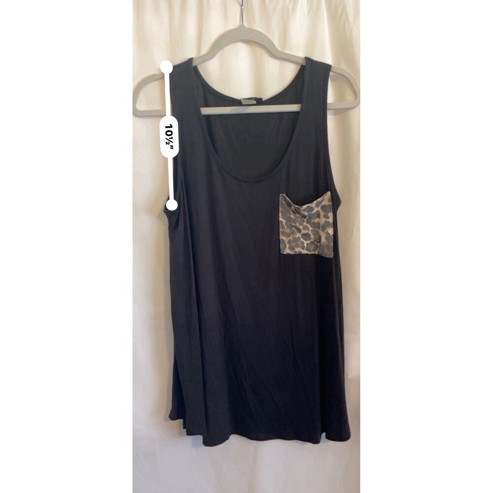 Heimish USA Tank Top Black Cheetah Pocket Stretch Women’s SZ L New With Tags - Picture 8 of 10